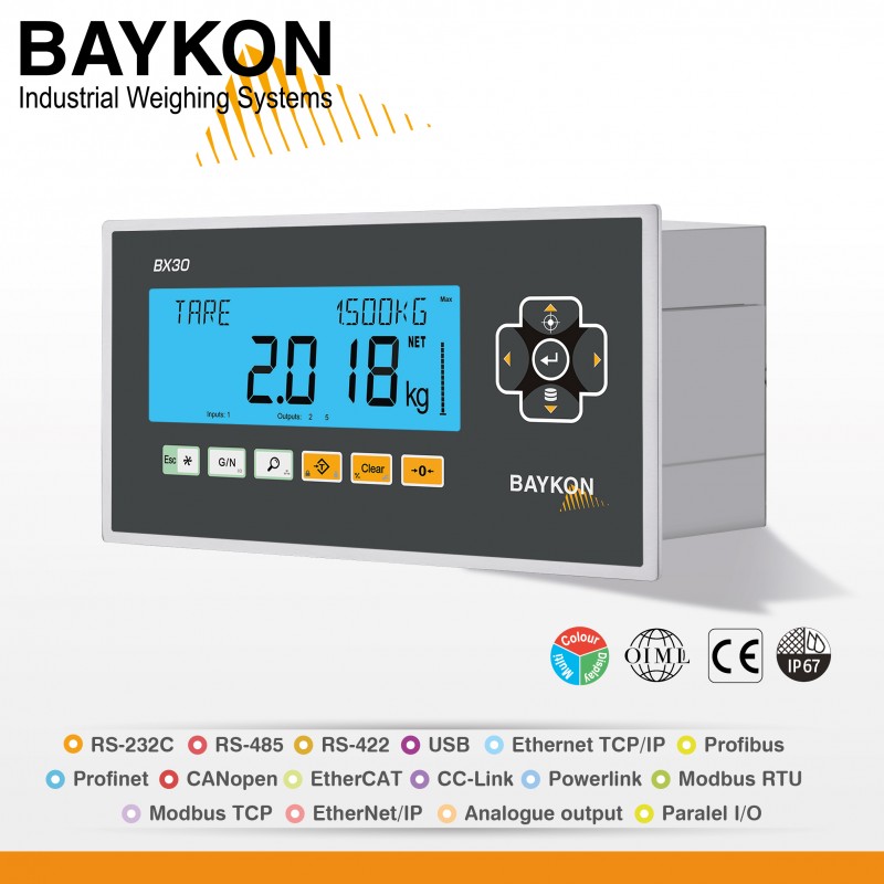 New Weighing Indicator BX30 From Baykon Inc.