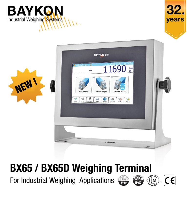 From BAYKON - New Weighing Terminals BX65 / BX65D for Industrial Weighing Applications