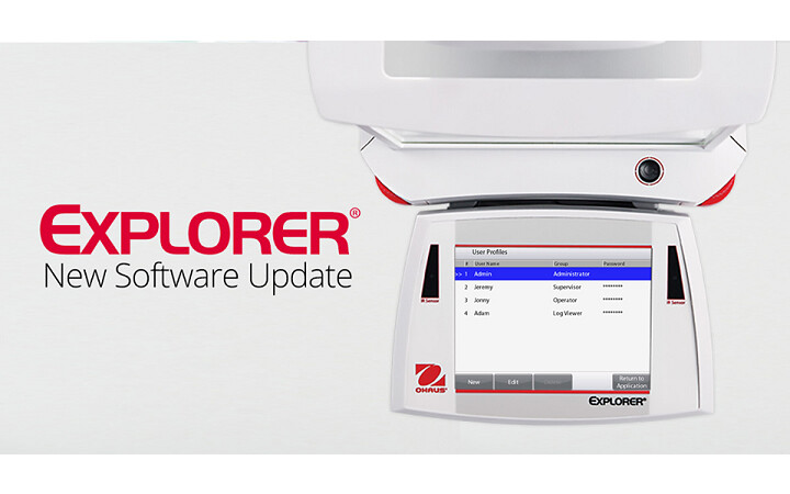 The OHAUS Explorer Series Balances are Now Available with EX2.20 Software Upgrade