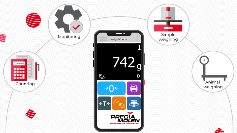 PRECIA MOLEN's New smartphone app Weigh2Control: connected weighing, remotely!