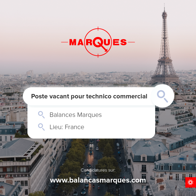 Job Offer by Balanças Marques - Commercial Technician for France