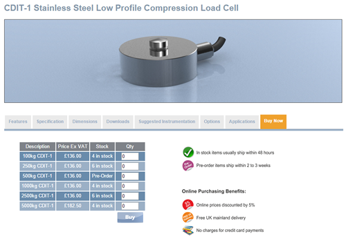 LCM Systems Launches E-Commerce Site for Load Cells with 5% Discount for Ordering Online